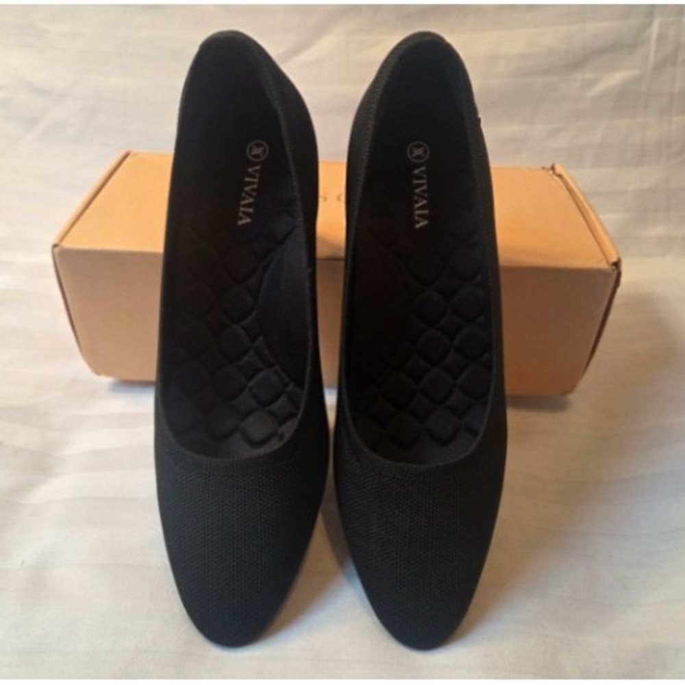 VIVAIA Aria Wedge 2.0 Black Knit Pointed Toe Pumps EU 40 US 9 - Picture 9 of 16